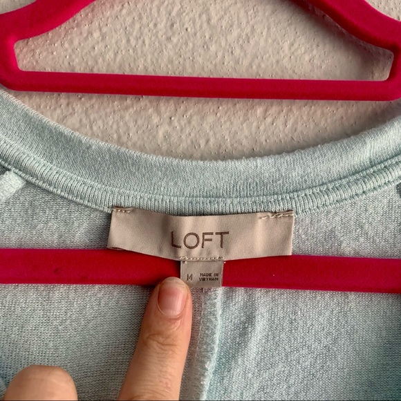 LOFT Pastel Turquoise Basic Top, Size Medium - Picture 2 of 3